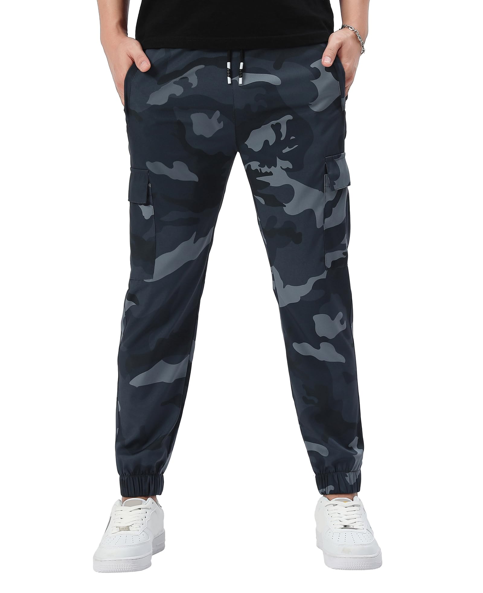 Boys Cargo Joggers Pants Outdoor Youth Quick Dry Hiking Pants Lightweight Athletic Pants with Zipper Pockets