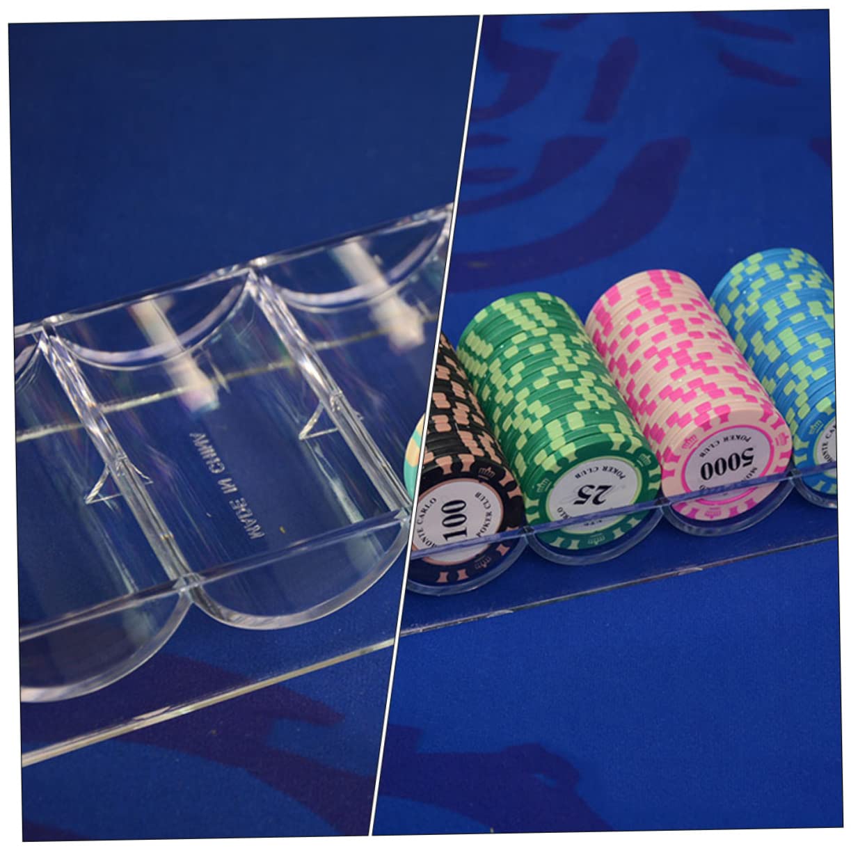 Cabilock 3pezzi Scatola Trasparentper Poker Chips Organizer Elegante Con Capacità Di Chips Per Mantenere Ordine Tuo Spazio Di Gioco Per Uso Quotidiano