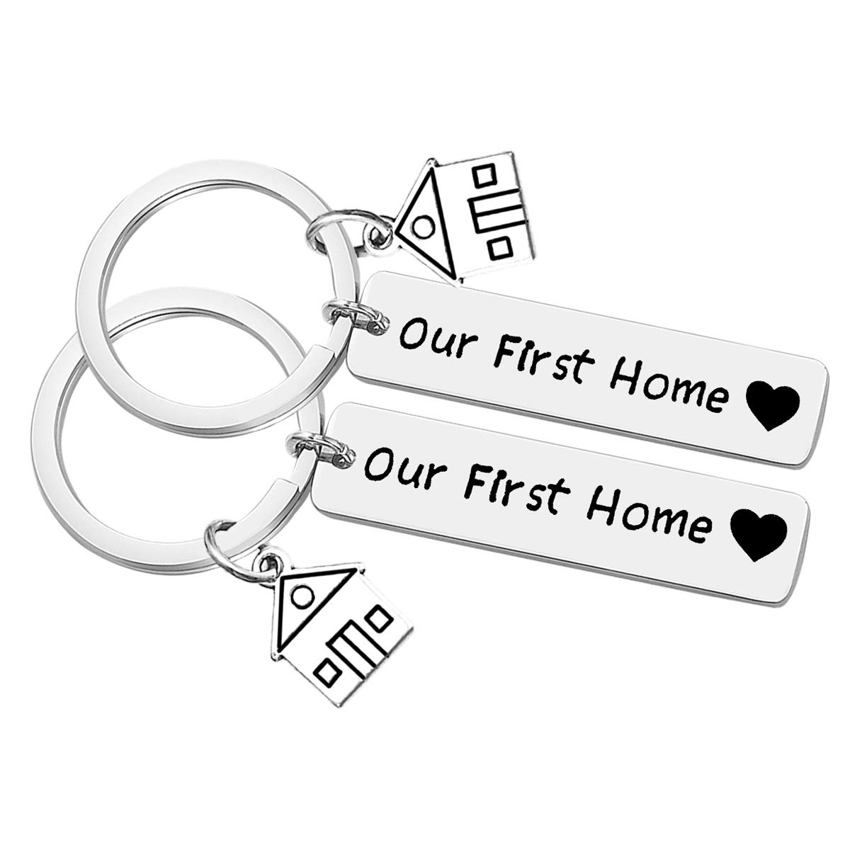 Huwujiu Our First Home Keyring Set for New Home Keyring Gift Housewarming Gift for New Homeowner Couples First Home Gifts Moving in Keyring New House Keyring for Friends Family Realtor Closing Gifts