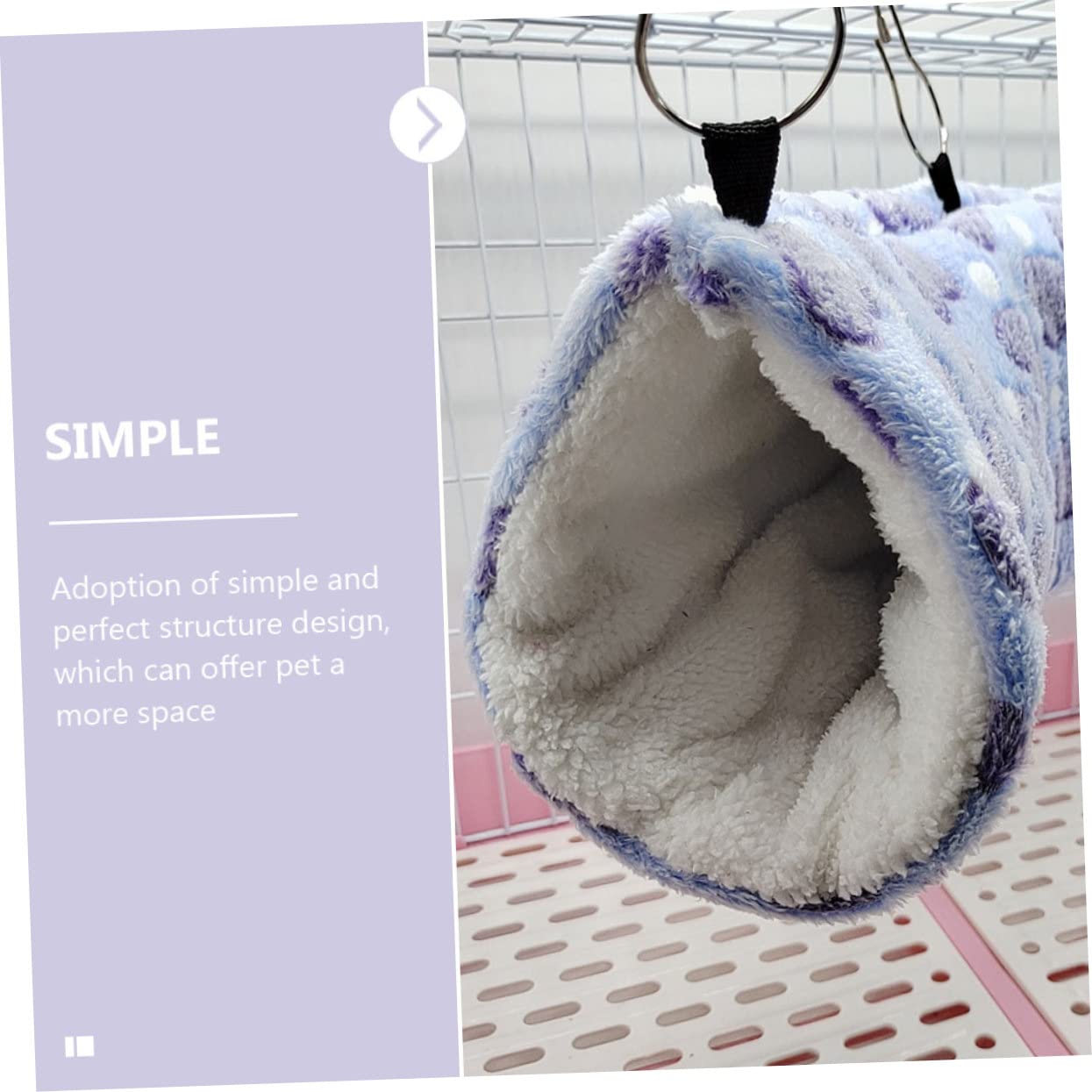 BESPORTBLE 3pezzi Hammock Per Criceti e Furetti Tunnel Appeso Per Piccoli Animali Comodo e Caldo Accessorio Per Gabbia Inverno Adatto Cincillà e Porcellini