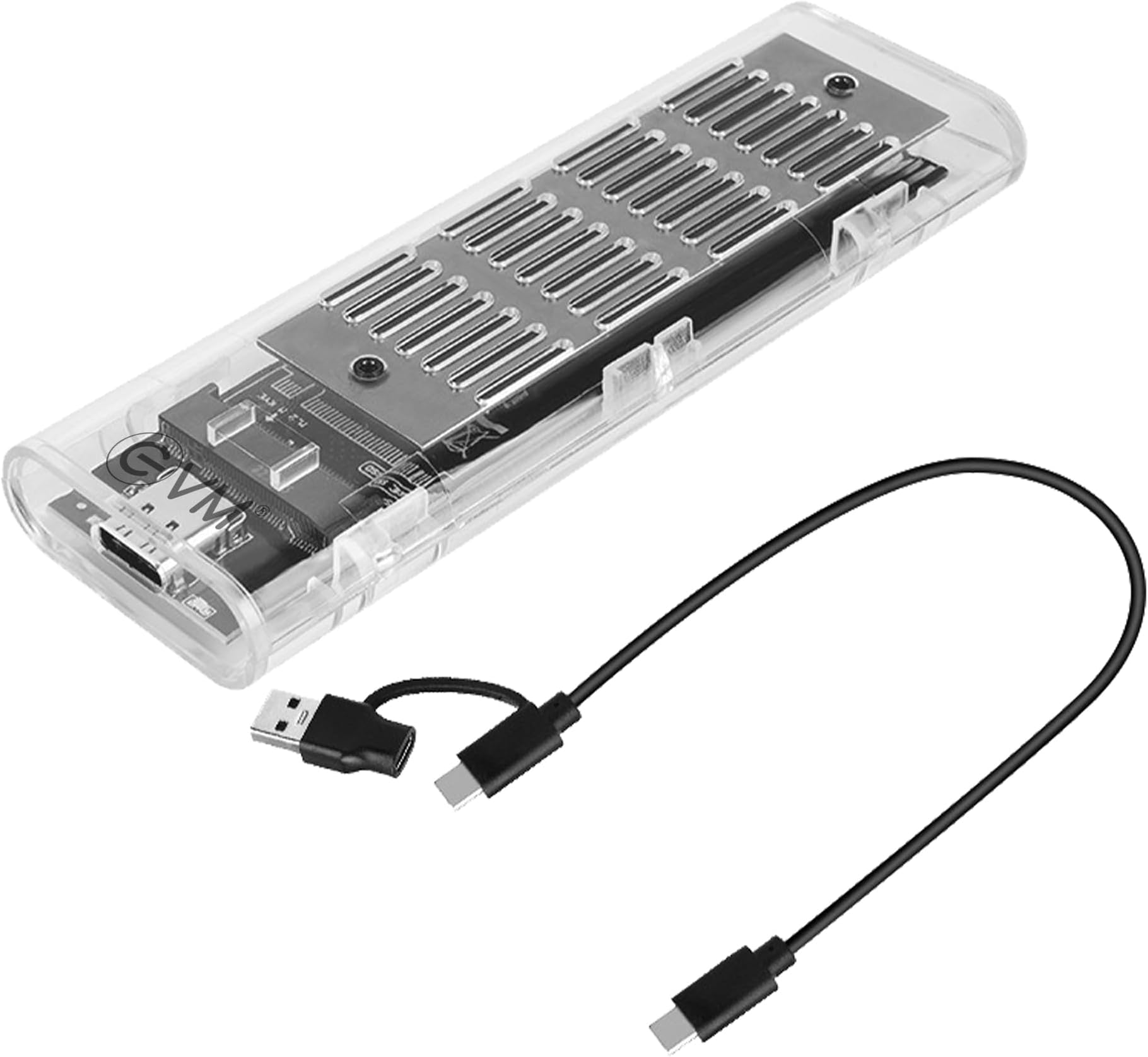 EVM M.2 SSD Enclosure USB 3.1 Gen 2 Type-C | NVMe SATA Dual Protocol | 10Gbps High Speed | Supports 2280 2260 2242 2230 | External SSD Case | 1 Year Warranty (EVM-CG-003)