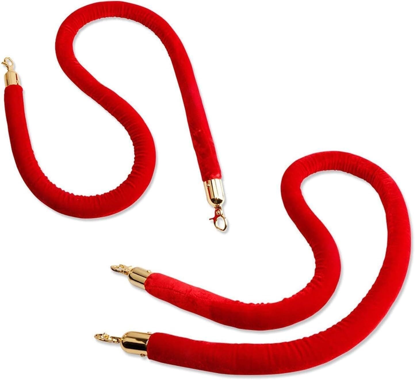 ZBBGTJK Velvet Stanchion Ropes for Crowd Control Queue Ber Rope with Polished HooksIdeal for Events Venues and Red Carpet Setups