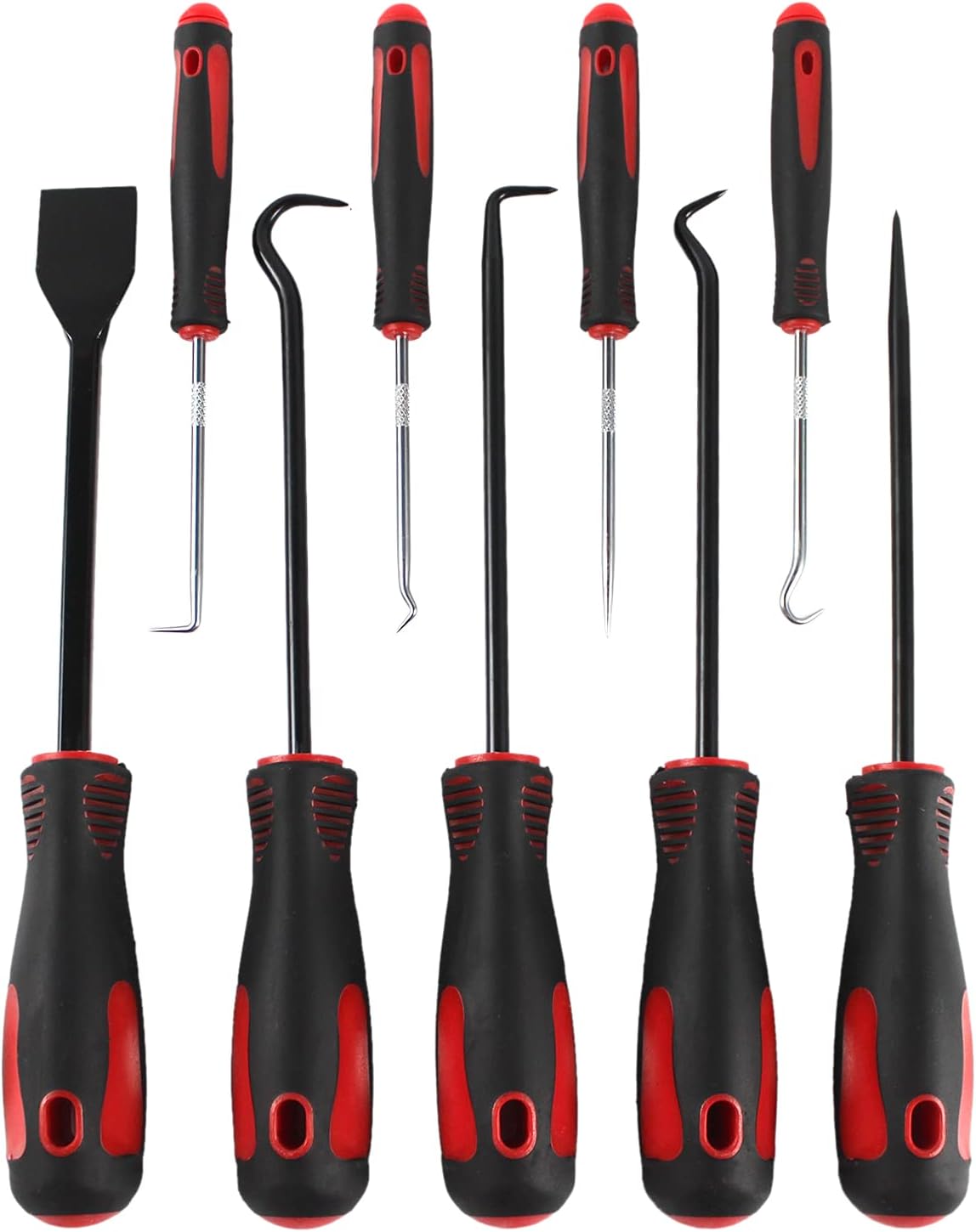 SINOCMP Scraper Hook and Pick Set for O-Ring, Ignition Systems, Intake Valves,Rrifle Bolt Faces, Seal Remover Soft Grip Assorted Shapes