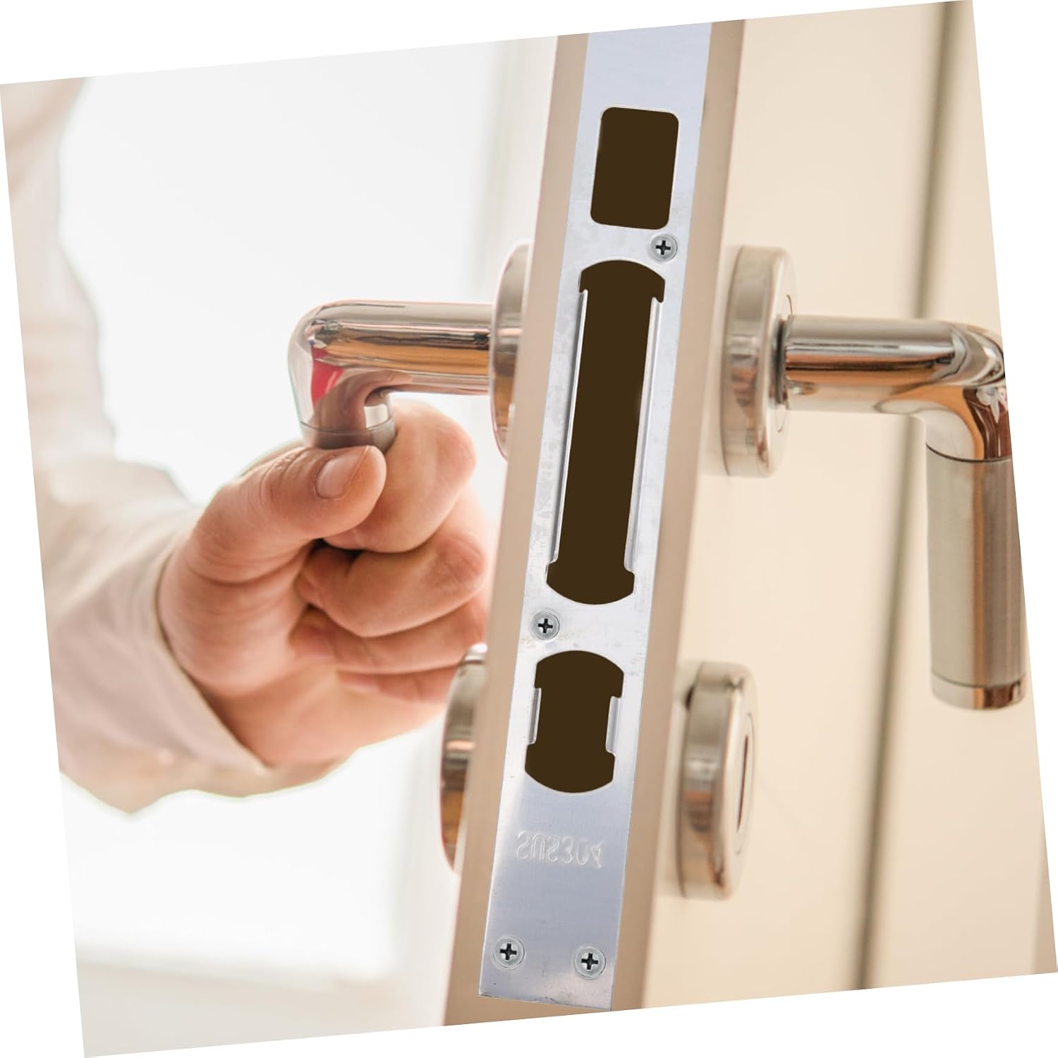 Door Jamb Repair Kit Strike Plate Repair Kit Iron Reinforcement Plate Iron Door Guard Easy Install