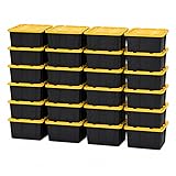 Homesake Sterilite 24-Pack 27 Gallon Industrial Storage Totes with Lids – Heavy Duty Stackable Plastic Storage Bins, Secure Latching Lid Containers for Garage, Moving & Home Organization