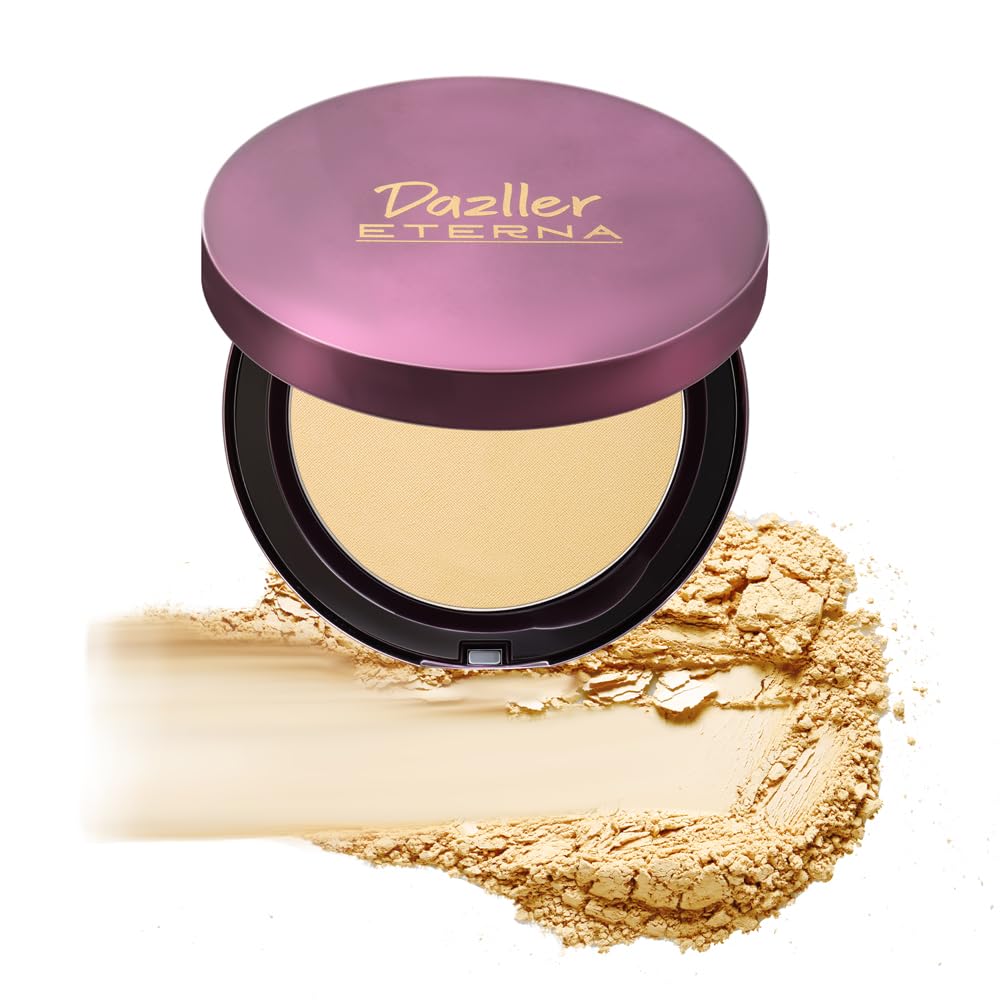 Dazller Eterna Sheer Glow Compact Powder, Brulee SC, Oil Control, SPF PA++, Matte, Up to 8-hrs Stay, Zero Caking