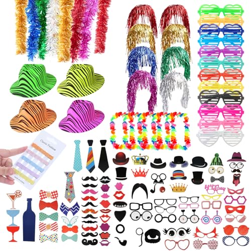 150 peças de acessórios para decoração de festa e fotobox, acessórios para fotobox de casamento, conjunto de acessórios para festas, acessórios de cores para casamentos, aniversários, celebrações