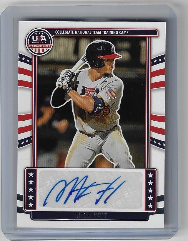Mitch Voit Autographed Collegiate Training Camp Team Collectible Baseball Card- 2024 Panini USA Stars and Stripes Baseball Card #NTS-MV (Collegiate Training Camp Team)