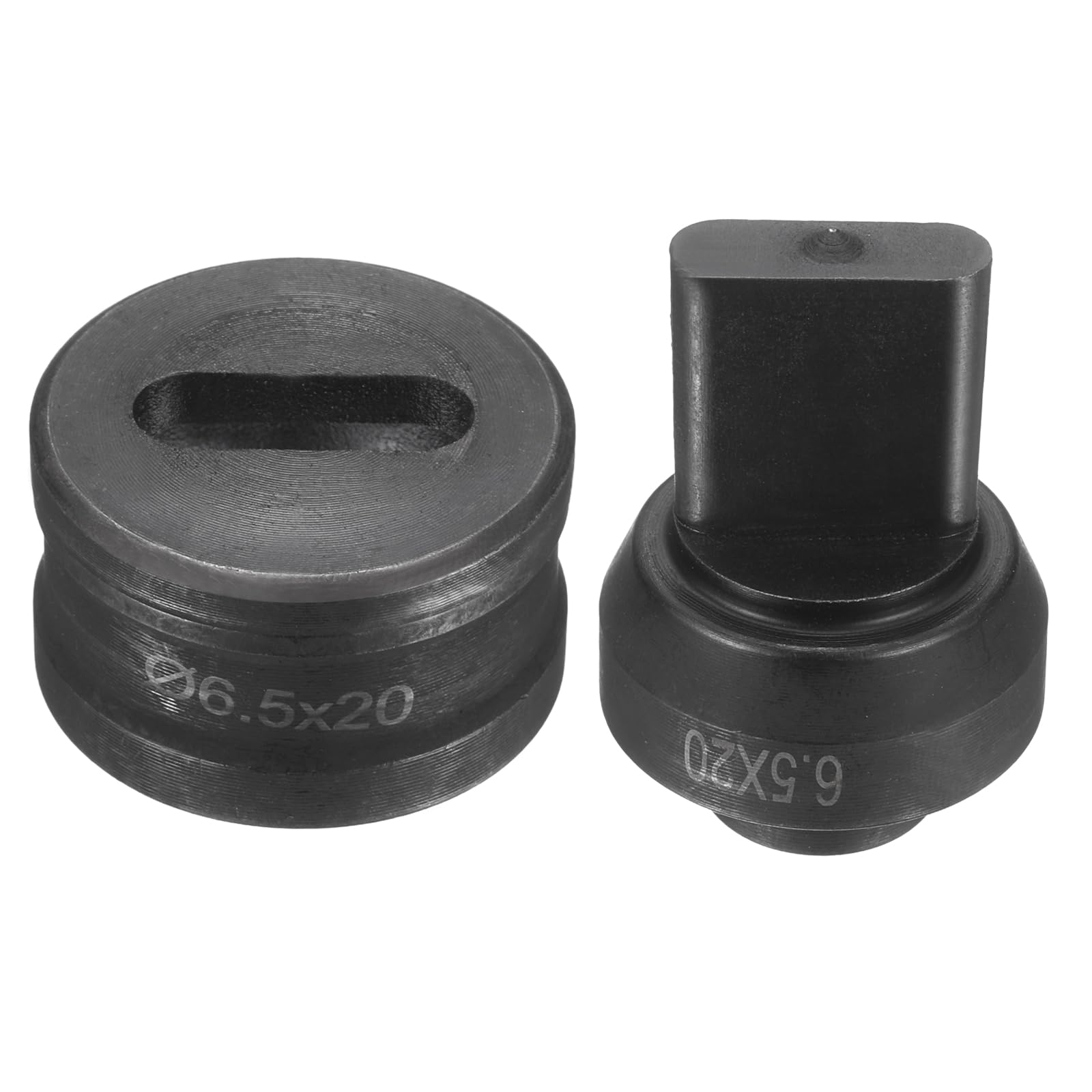 sourcing map Perforatrice hydraulique Φ6,5 × 20 mm Trou ovale 40Cr Kit de poinçonnage électrique en acier pour poinçonneuse électrique CH60, noir