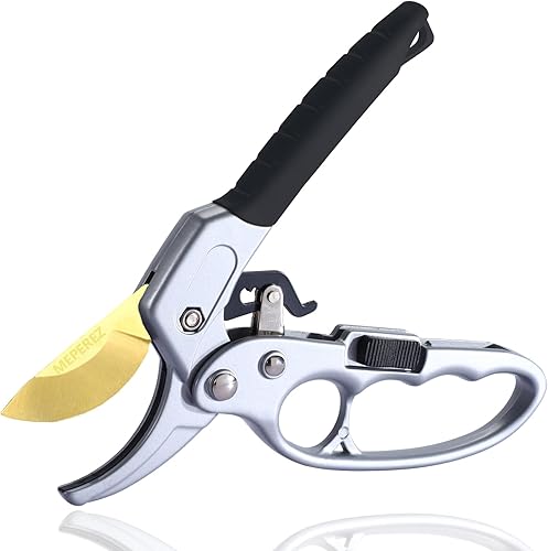 Tijeras de podar de acero de titanio alemanas ultra afiladas, cortan 3 veces más fáciles y débiles para la artritis, resistentes al óxido, tijeras