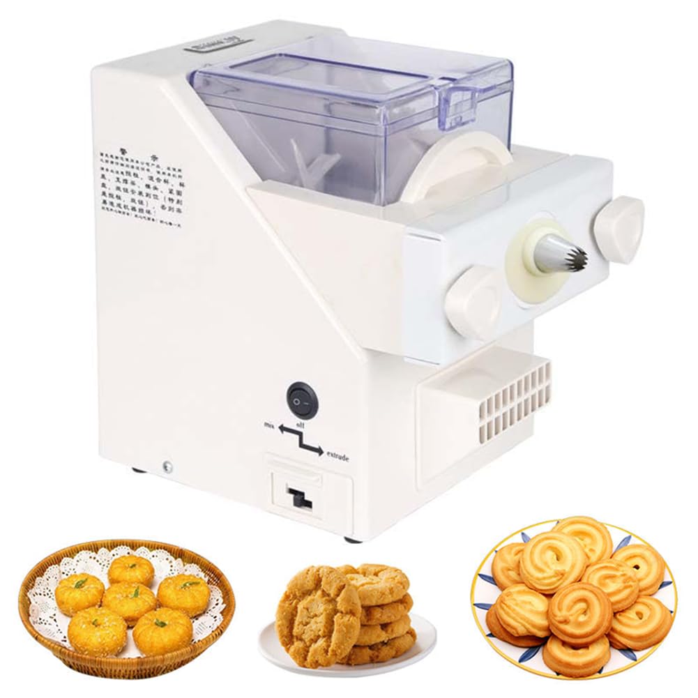Máquina automática para hacer galletas de 180 W con 8 boquillas, velocidad 50-60 rpm, ideal para tiendas de postres, cocinas y repostería casera