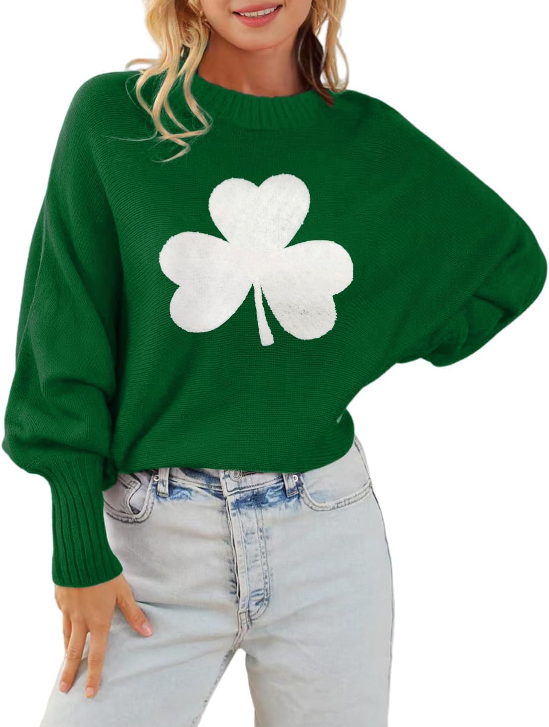 Womens Merry Christmas Sweaters Long Batwing Sleeve Sweater Loose Fit Pullover Top Sweaters