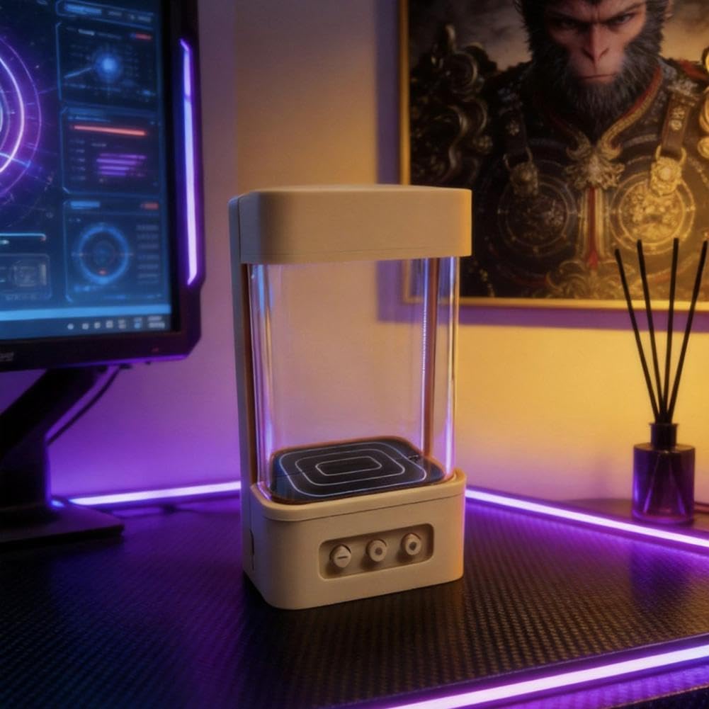 Robot hologramowy AI, wyświetlacz projekcyjny 3D, inteligentny gadżet na biurko, interaktywny gadżet, sterowanie głosem WiFi, ładowalna obudowa ABS, animowane awatary, idealny do biura domowego