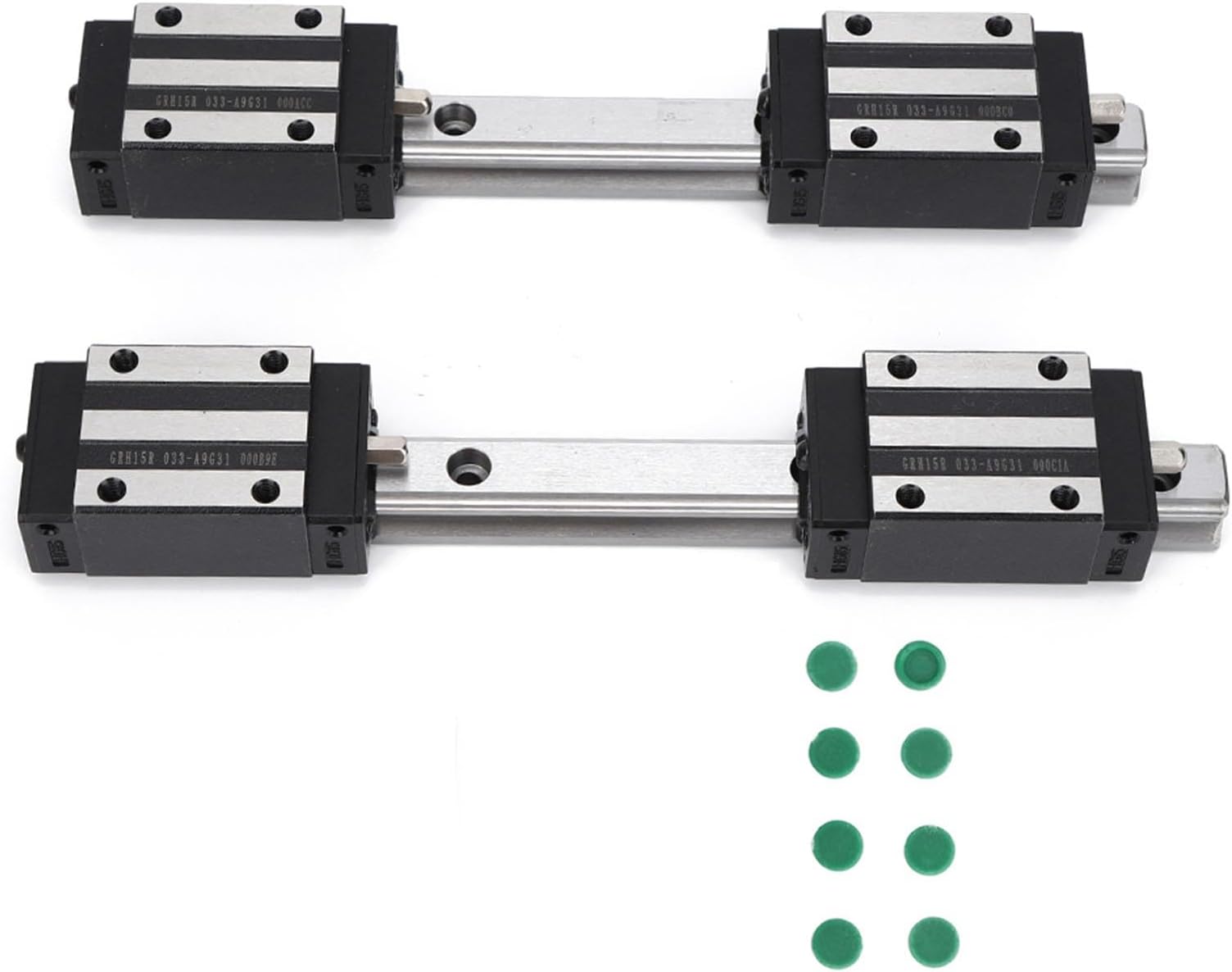 Linear Guide Rail Kit, HG15 200/300 / 400 / 500mm 2pcs Rails & 4pcs Slide Blocks - High - Precision Stability, DB Back - to - Back Rigidity, CNC Automation & DIY Machinery (HG15-200MM)