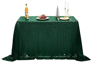 nanbowang Subtly Shimmering Hunter Green Tablecloth: Add Opulence to Special Occasions