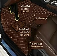 XXPLB Custom Personalized 3D Floor Mats - Luxury Full Coverage Anti-Slip Leather Mats for 99% Cars Trucks SUVs (Black Beige Red Edge)