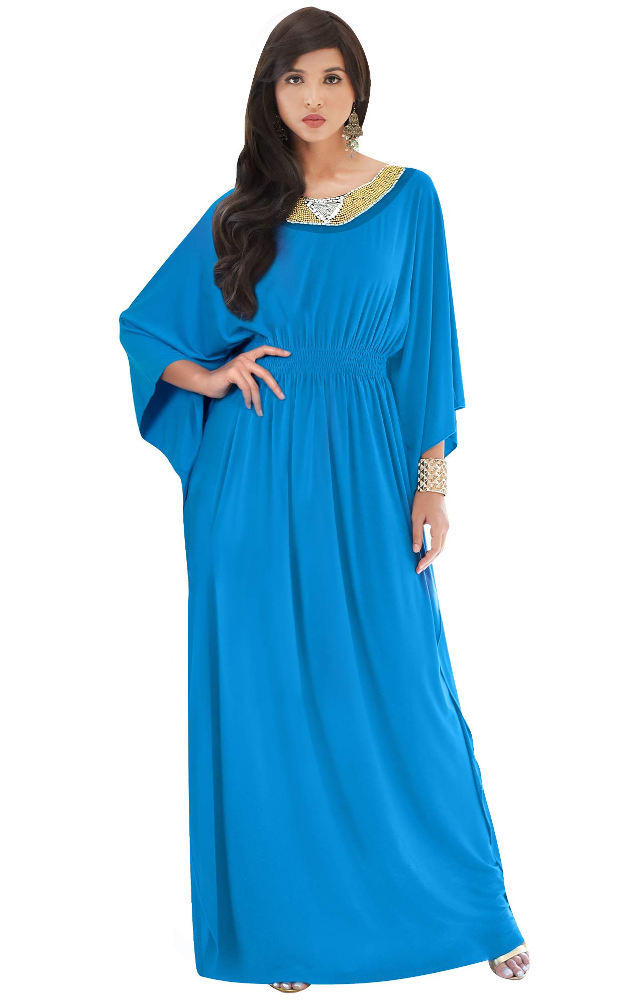 Womens Long Kaftan Flowy Casual Abaya Summer Evening Gown Maxi Dress