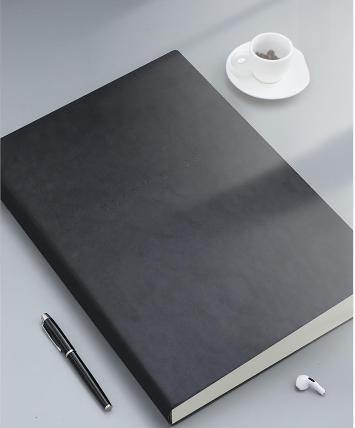 A3 Notizbuch Skizzenbuch, 400 Seiten 200 Blatt, 420×290mm, 120g/㎡, Schwarz | Hochwertiges Zeichenpapier, weicher PU-Bezug Skizzenblock für Künstler und Profis für Zeichnungen und Skizzen
