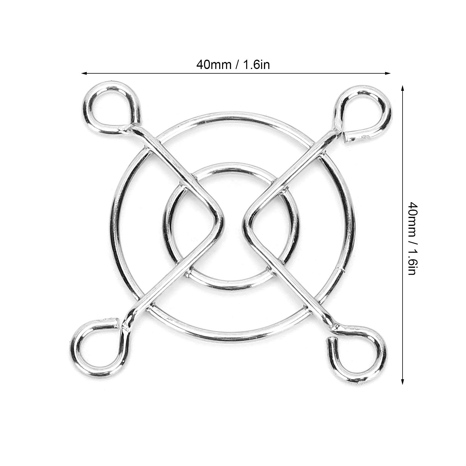 Cooling Fan Protection Cover, 40mm Fan Grill 40 x 40MM MK8 Shiny Nickel Plating Guard Extruder DIY IP40 Heat Dissipation Mesh Filter