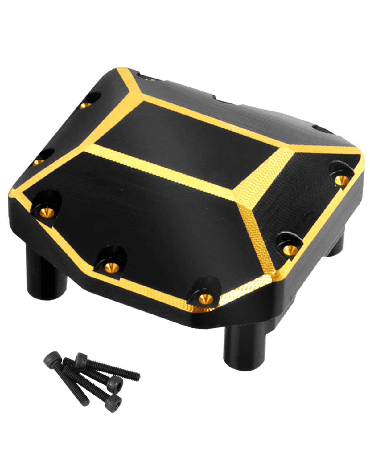 RCHuiWow RC Axle Diff Cover Upgrades Part for Axial SCX10 III,Brass Portal Axles Diff Cover Heavy Weight Hops Up,1PC,Black