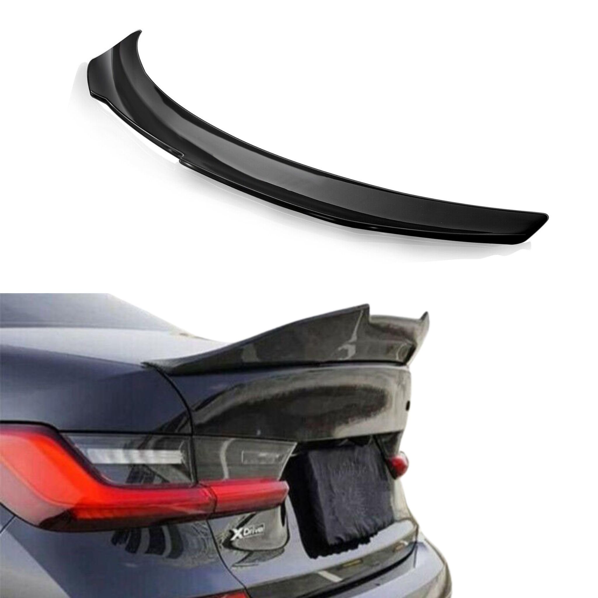 Spoiler Posteriore Alettone Per BMW Serie 3 G20 Stile PSM Nero Lucido