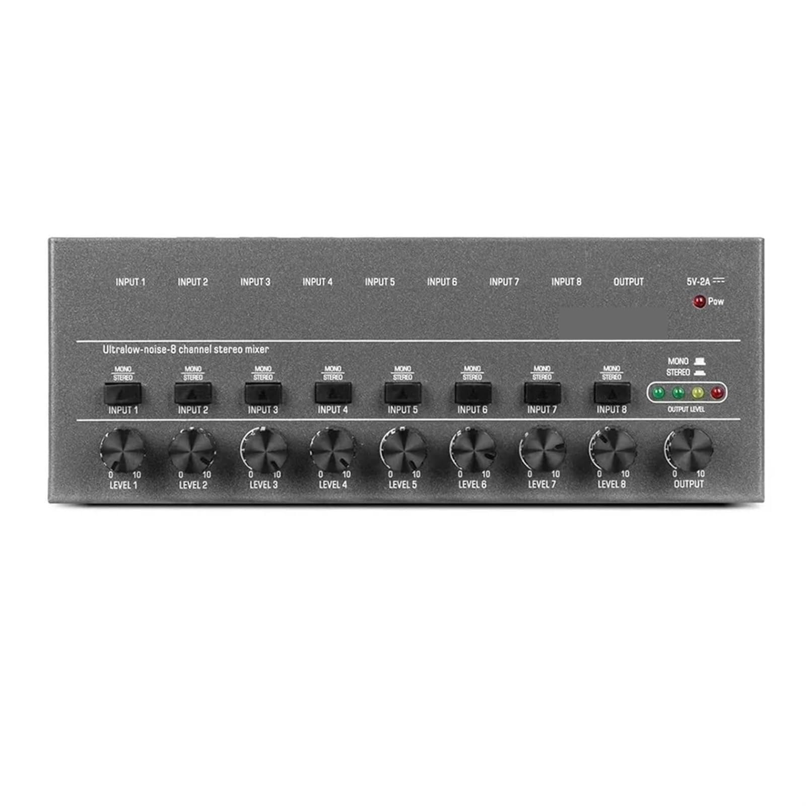 Mixer Audio, Linea Di Mixer Audio Tastiere Antirumore A 8 Canali TIPO C 5V 2A Con Controlli Del Volume Separati Bassi Per Submix Per Karaoke per streaming live
