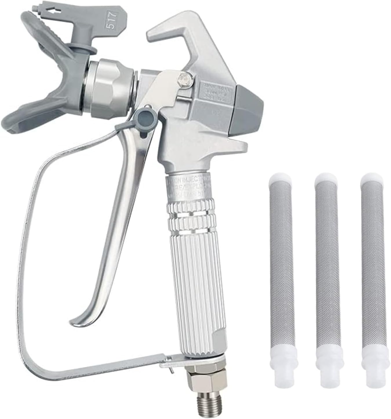 Airless Paint Spray Gun Sprayer High Pressure 3600 PSI 517 Nozzle Tip for Sprayer with 3 Pcs Sprayer Gun Filter JW-G3 (Silver)