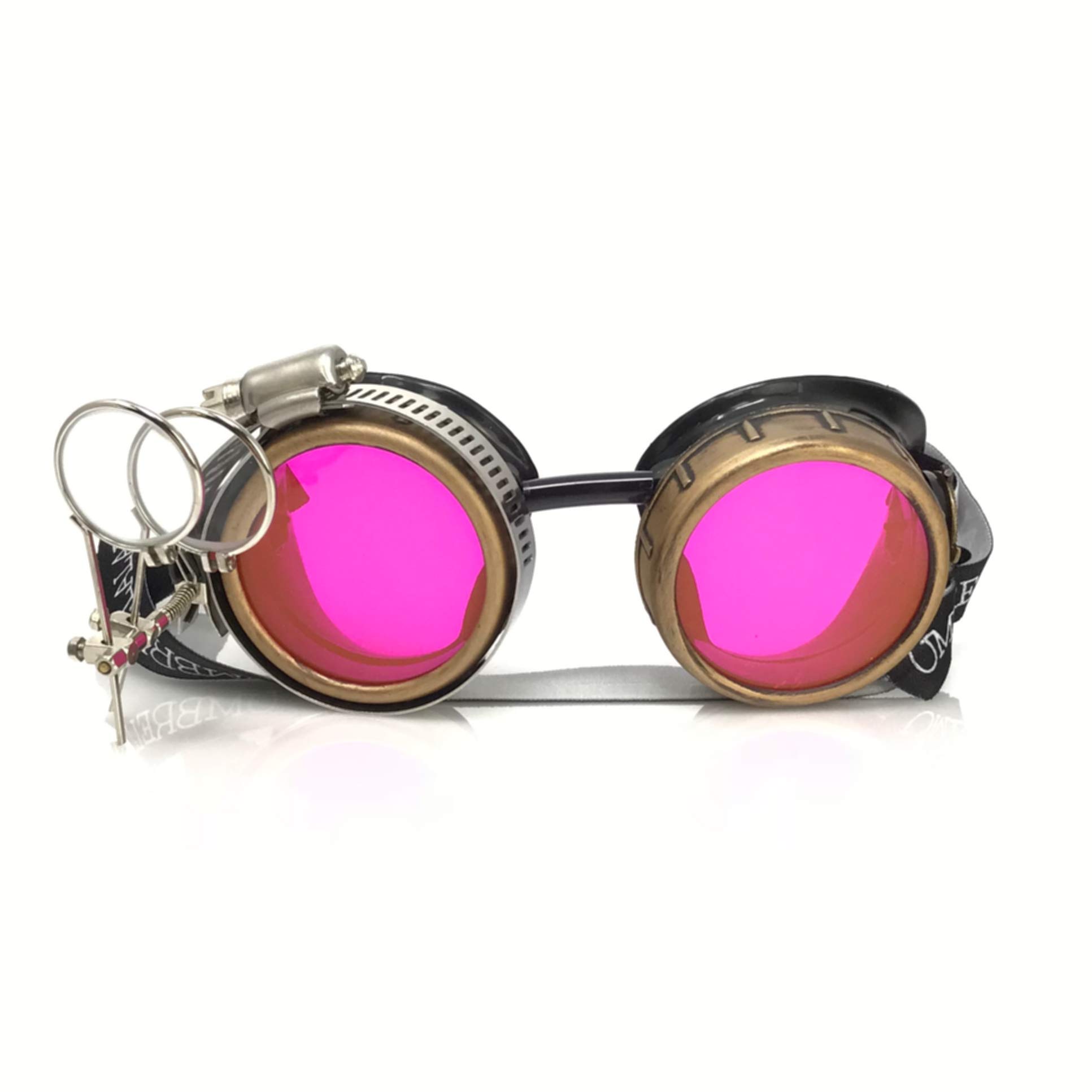 UMBRELLALABORATORY Steampunk Victorian Style Goggles with Compass Design Colored Lenses Ocular Loupe