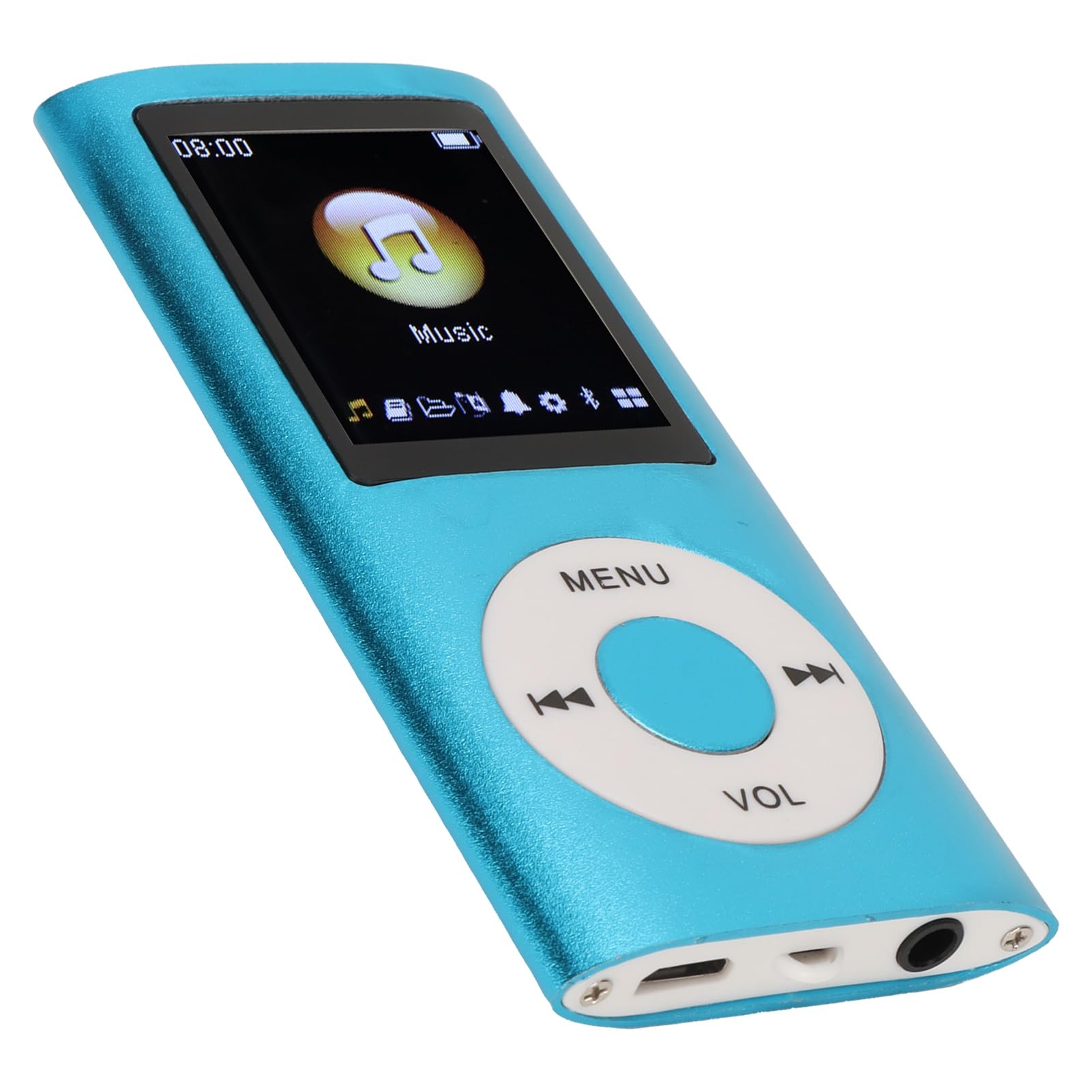 mp4 player, mp3 player, portable music player, lossless sound slim 1.8 inch lcd screen supports up to 64g memory sd card (blue)