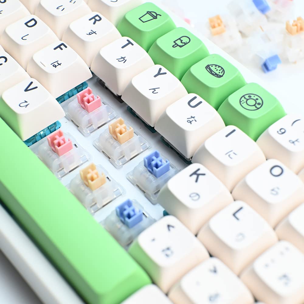 DucKey Outemu Jade Switch, Commutateur MX RGB 5Pin Lubrifié Tactile Linéaire/Cliquant/Silencieux pour Clavier Mécanique (Color : Linear Pink Jade, Size : 90Pcs)