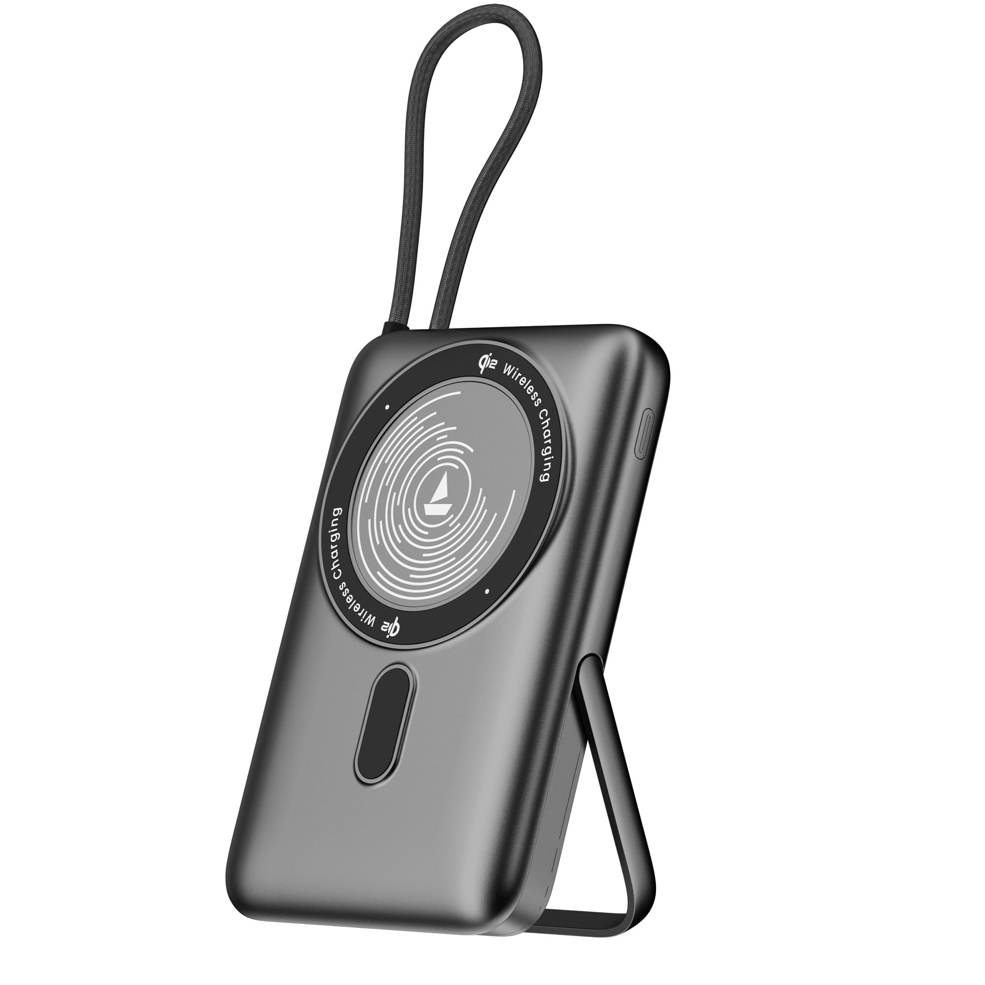 Boat Qi2 Certified PB330 Pro Magsafe 10000mAh Power Bank,15W Wireless Fast Charging, Digital Display, Built-in Retractable Stand & Cable for iPhone 15/16/17/Pro/Max/Air/S25/Ultra/Pixel (Ash Black)-image-14