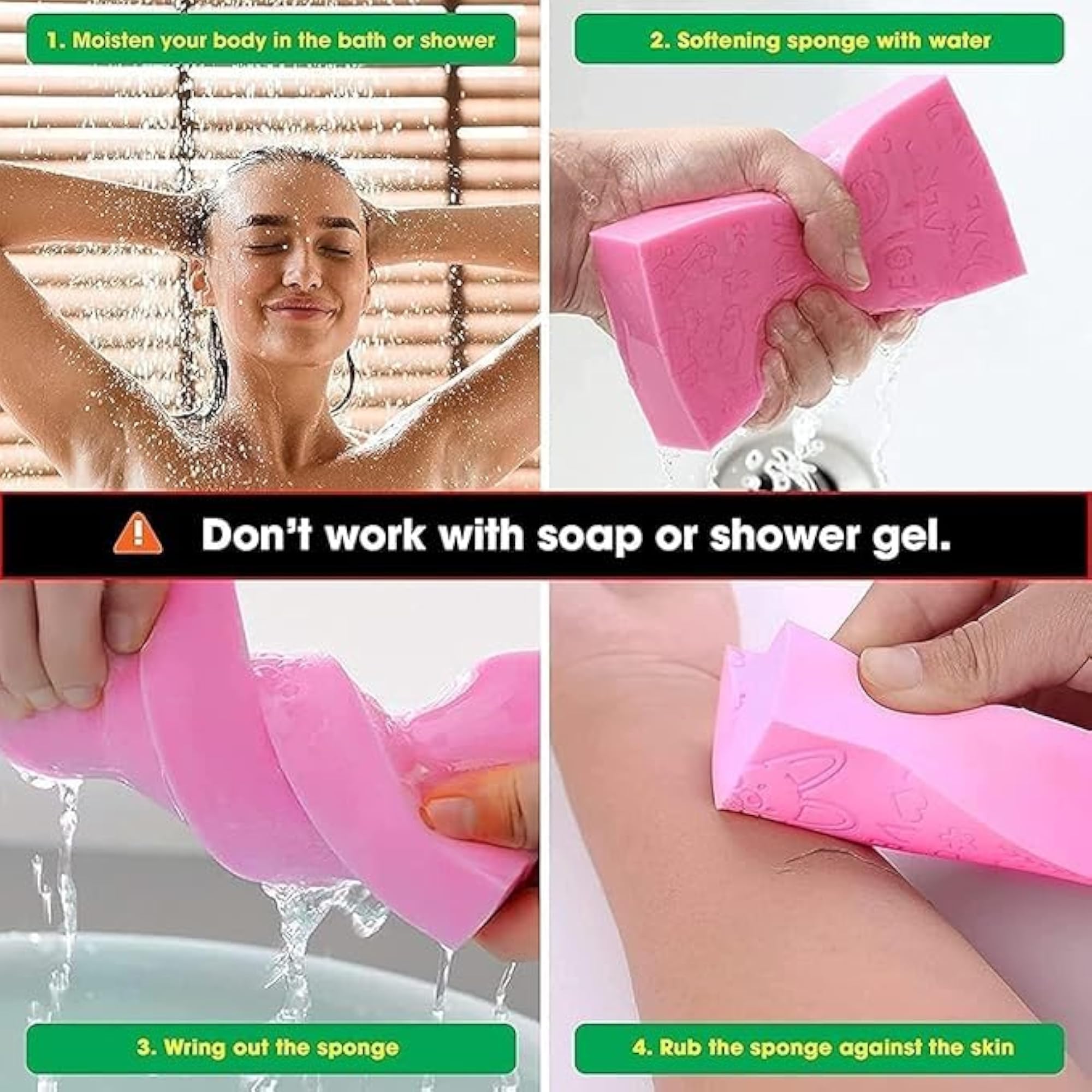 Super Soft 3D Exfoliating Bath Brush Sponge