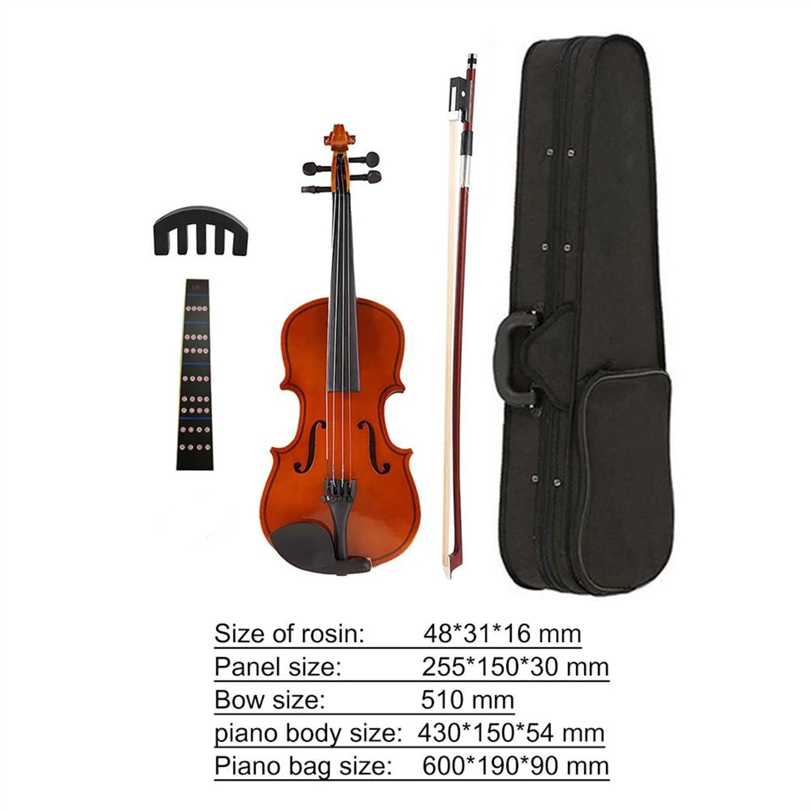 Violine 4/4 Violine Professionelle Massivholzvioline Mit Tragebox(Brown)