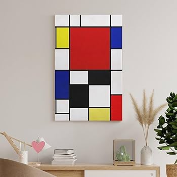 Amazon.co.jp: ピート・モンドリアン偉大な抽象画家たち絵画（赤・黄