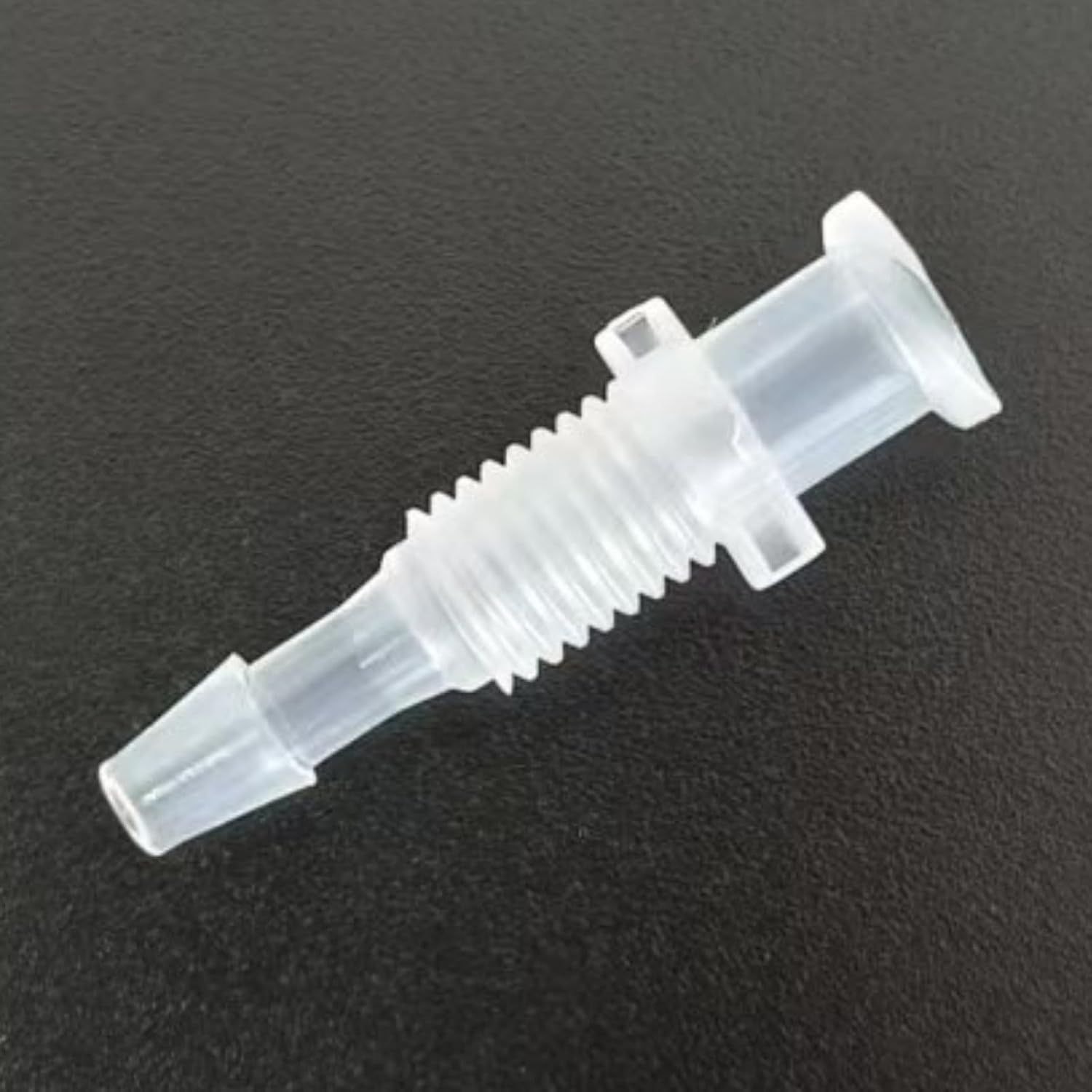 Extended Female Bulkhead Luer Lock to Hose Barb Connector, 1/4-28 UNF Male Threaded, 1/8''(3.2mm) for Medical Lab Food Processing Chemical Plastic 100Pk (Clear)