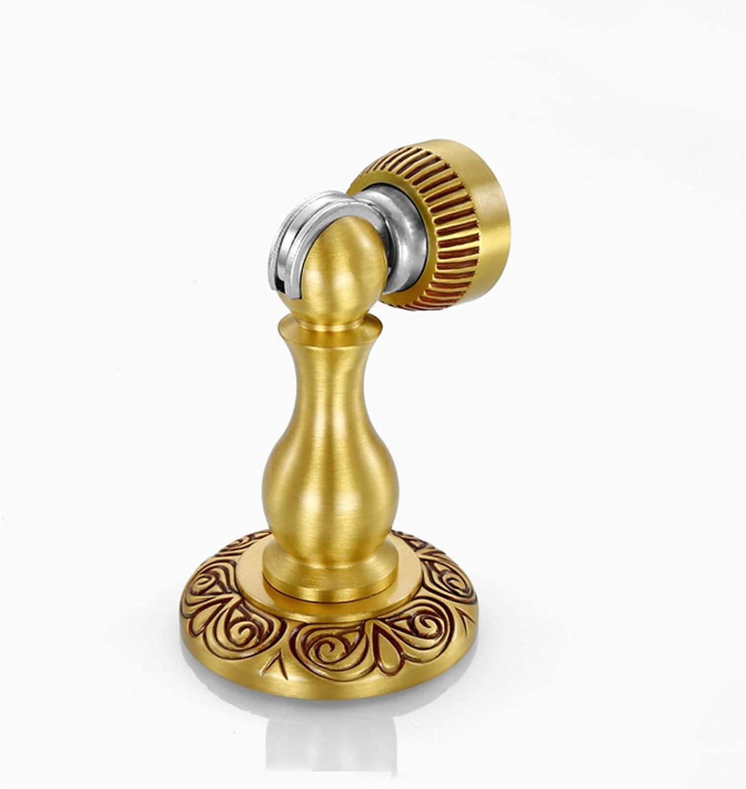 Fermaporta, fermaporta magnetico in ottone con viti montate a pavimento o montate a parete for prevenire danni a pareti e porte, oro