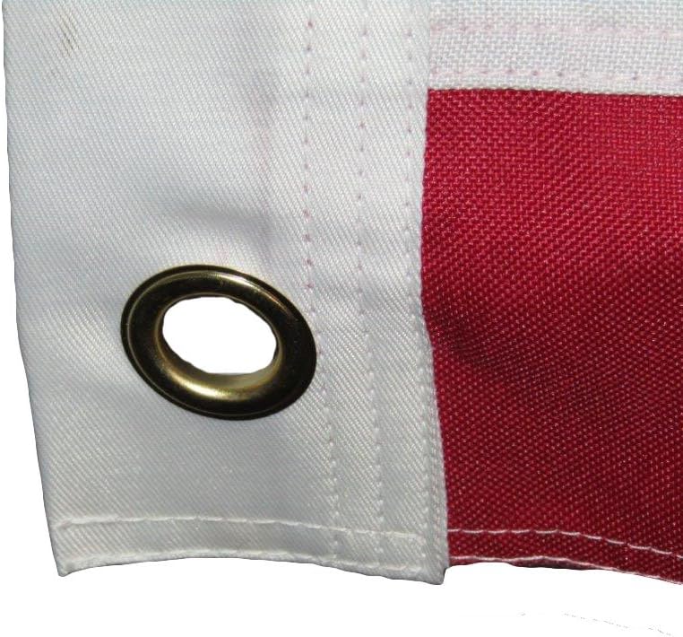 AES 5x8 Embroidered Sewn USA American Synthetic Cotton Flag 5'x8' Brass Grommets House Banner Double Stitched Metal Eyelets for Hoisting Fade Resistant Premium Quality