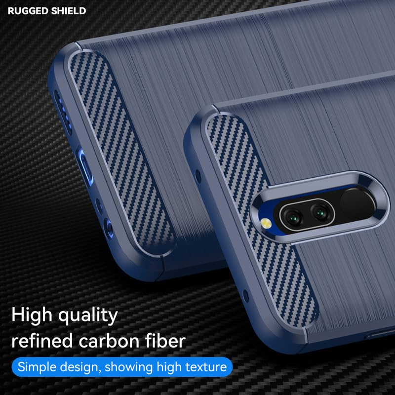 Image of Hybrid Carbon Fiber Back Case for Mi Redmi 8 (Blue)