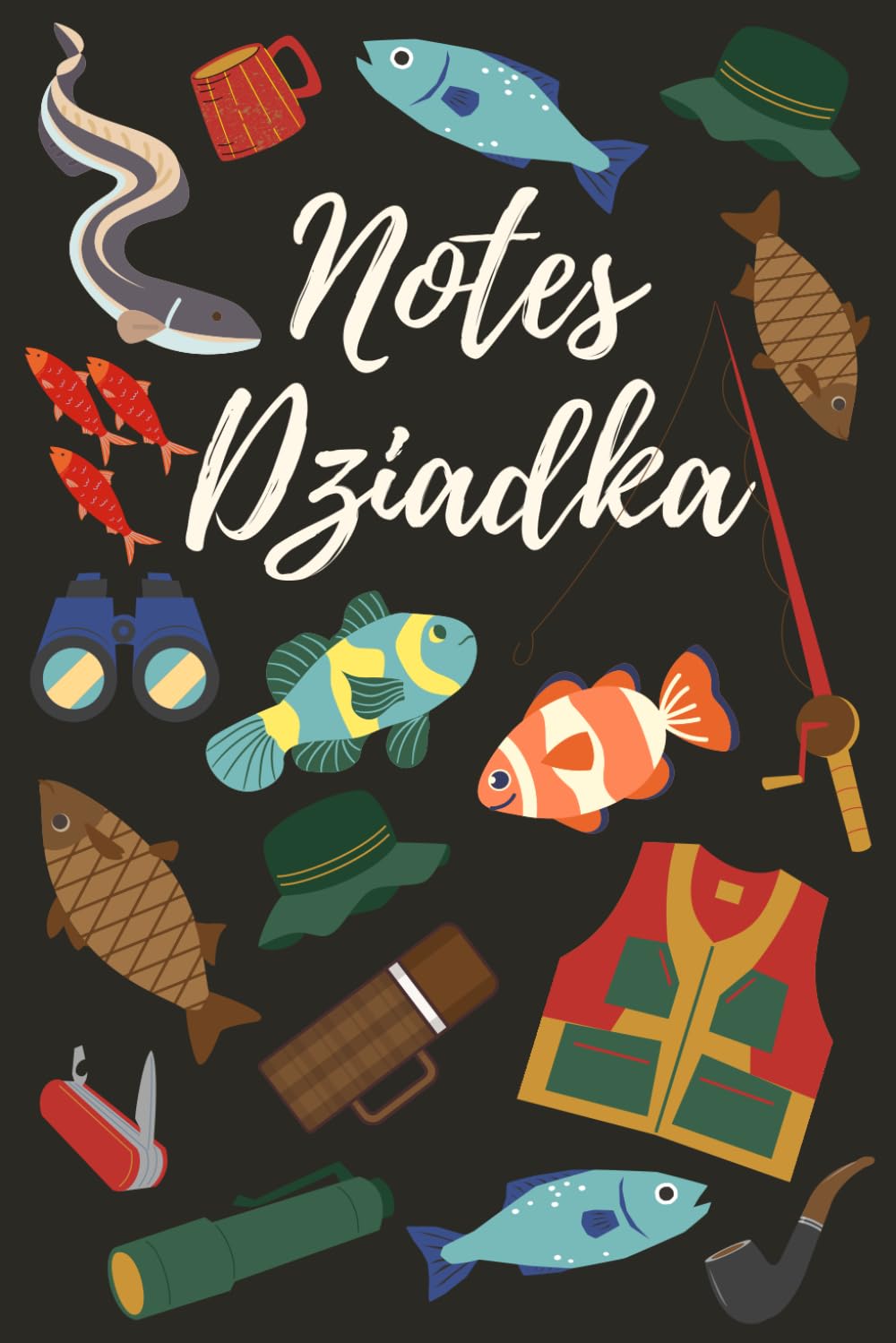Notes Dziadka: Kolorowy Zeszyt dla wędkarza miękka matowa okładka 120 stron w linię