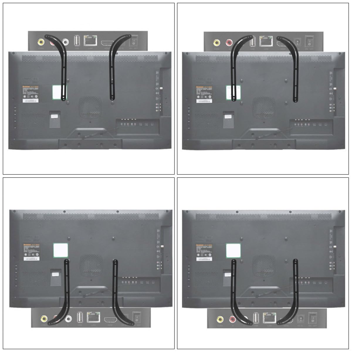 Uonlytech Soporte de Barra de Sonido para Tv, 2 Piezas de Hierro Negro