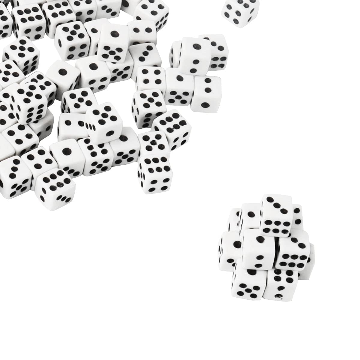 300 Pieces 6 Sided Game Dice Set Mini Dice Tiny Square Corner Dice (0.27 Inch/7mm)