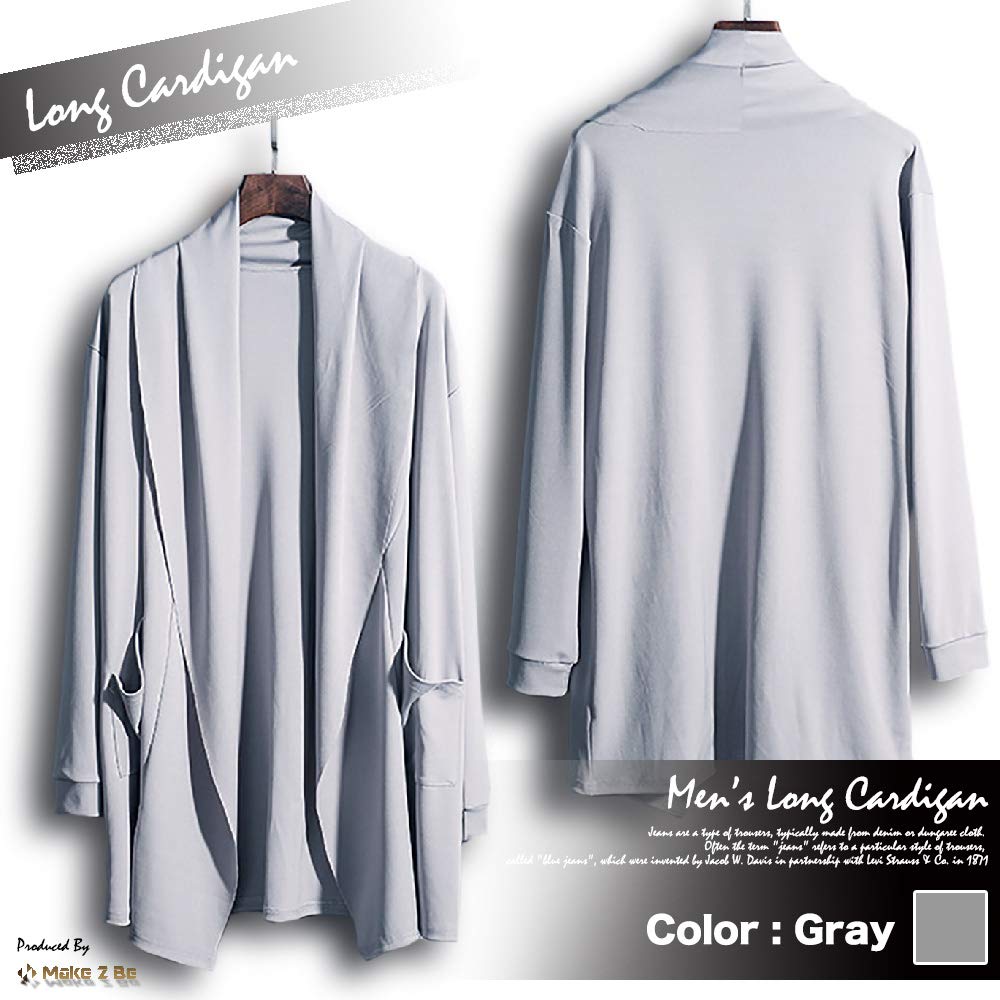 Amazon.co.jp: [Make 2 Be] メンズ ロングカーディガン 薄手
