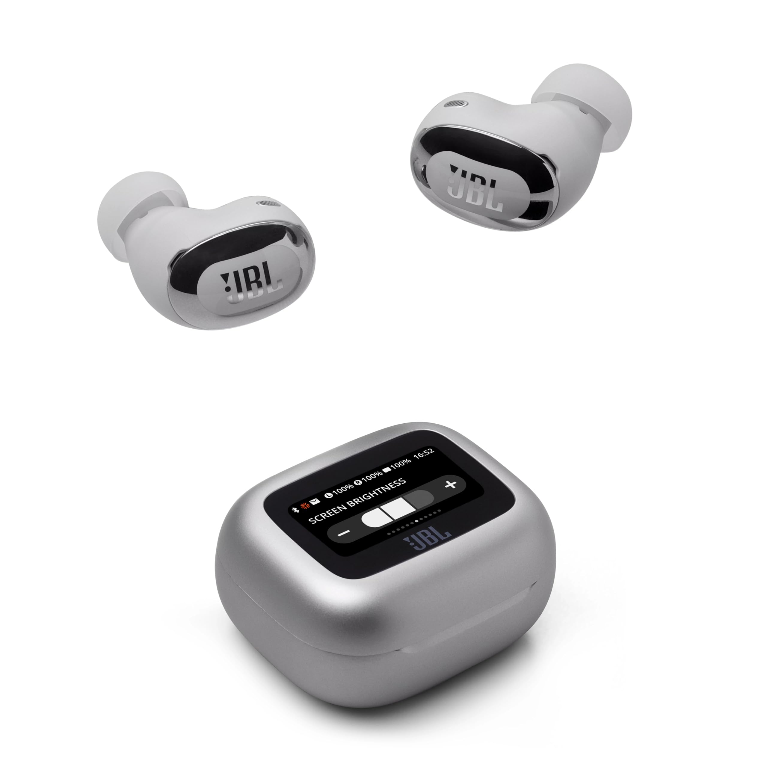 JBL Live Buds 3, Słuchawki Bezprzewodowe Douszne, Srebrne | Bluetooth, 40 h Pracy na Baterii, ANC i Dźwiękiem o Wysokiej Rozdzielczości, Wodoodporne IP55,