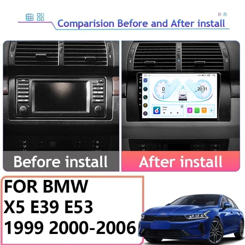 Radio Pantalla 9" BMW X5 E39 E53 CarPlay Android Auto 4G 64GB 3