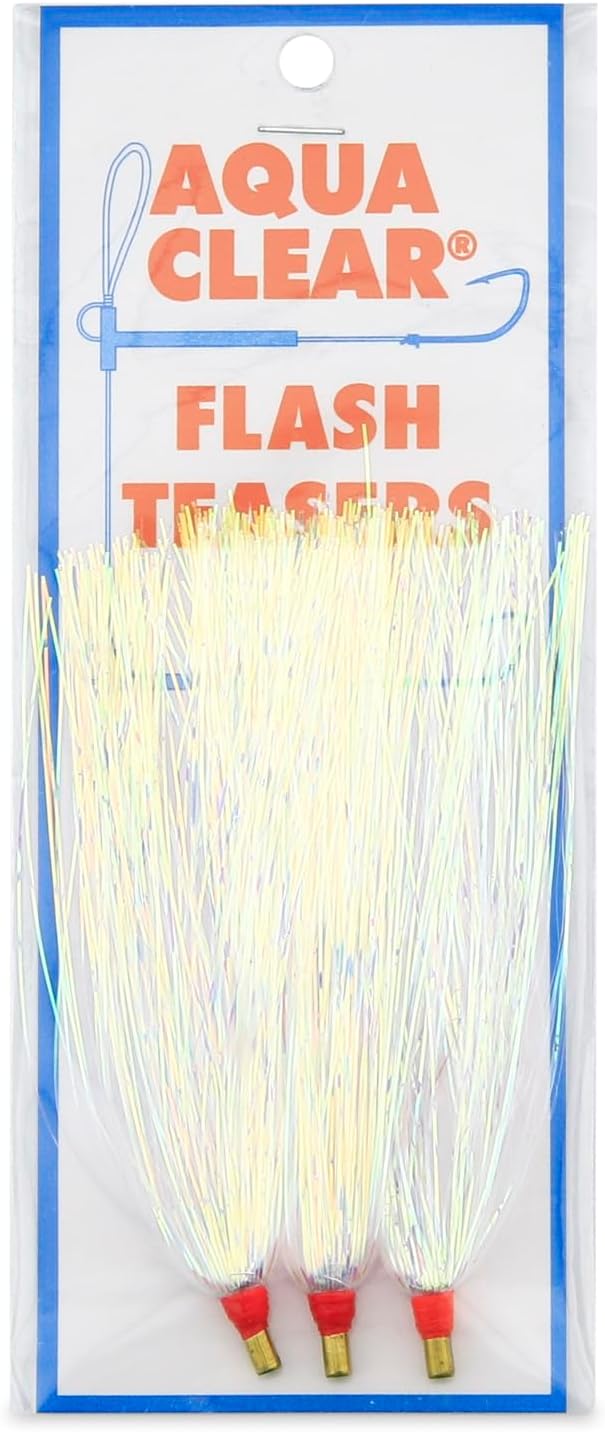 Aqua-Clear, Mylar Flash Teaser Fishing Lure, Pink Reflective Saltwater Rig Teaser for Pompano Halibut Shark Deep Drop Fishing, 3.5 in / 8.9 cm, Pack of 3 and 50 Units
