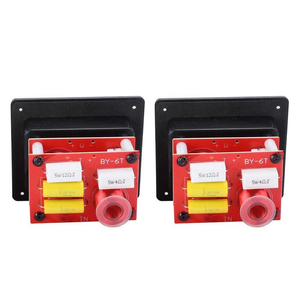 Filtros de Cruce de, 2 Piezas HiFi 400W Distribuidor Divisor de Frecuencia de Graves/Agudos Ajustables, Filtros de Cruce de de Altavoz de 2 Vías, para Estantería de 3 a 8