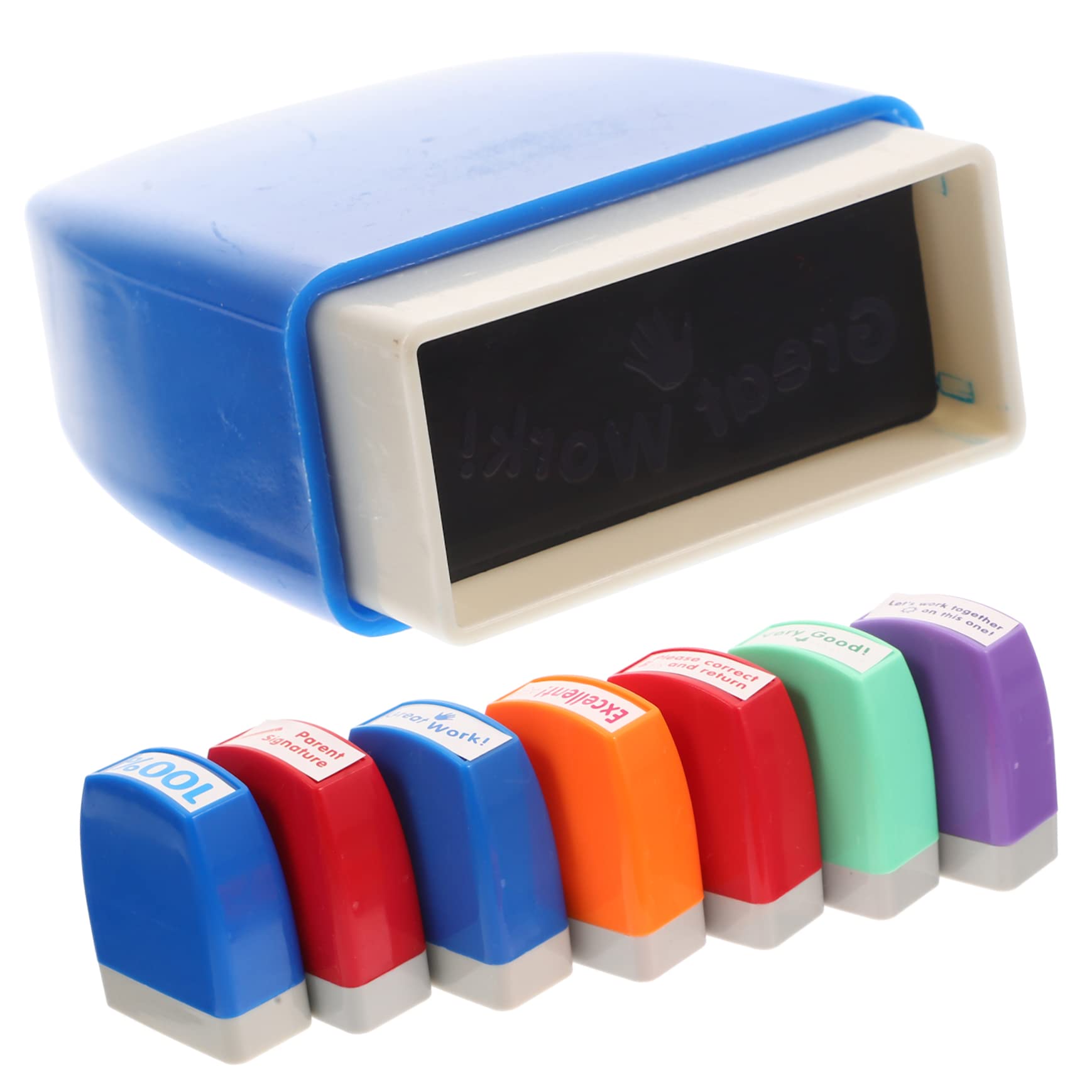 Angoily Set 8 Pezzi Timbri per Insegnanti in Abs, Timbri Motivazionali Scuola Riutilizzabili per Back To School Party e Creazione di Biglietti Fai da Te
