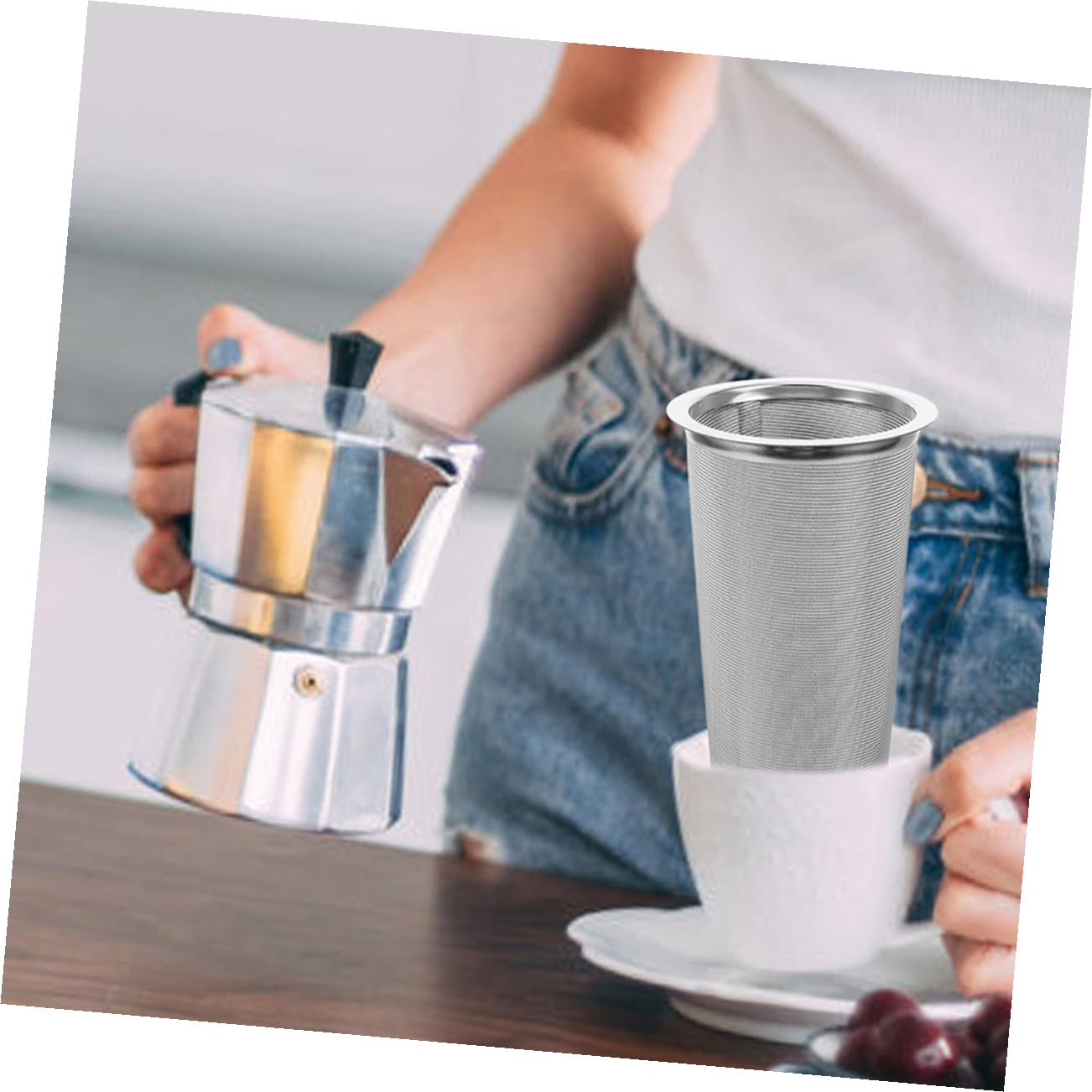 2 piezas Filtro para Café Cold Brew Acero Inoxidable Infusor de Malla Fina Reutilizable para Jarra Mason de Boca Ancha Accesorio para Café Frío y Té con Filtración Precisa y