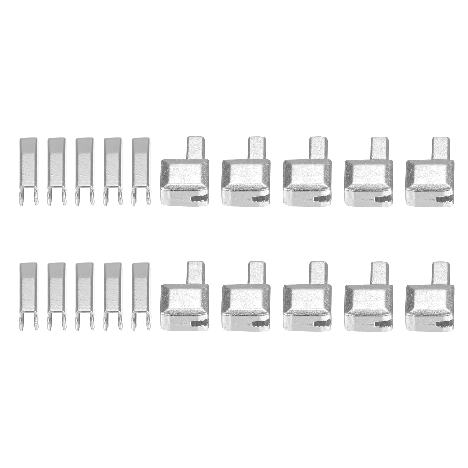 uxcell 10Sets Zipper Repair Kits, #5 Retainers Box & Insertion Pins, Metal Latch Sliders for Bags Coats Open-end Zippers Replacing, Silver Tone
