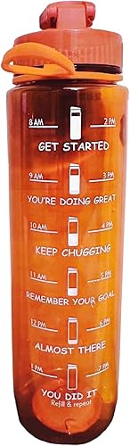 Miniatura 4 de Botella de agua motivacional, de 8 a.m. a 7 p.m. Recordatorios por hora - Medidas diarias de objetivos de agua (sin BPA) (azul)